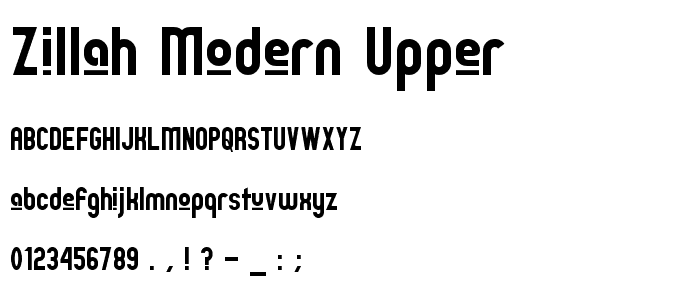 Zillah Modern Upper font